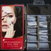 UÑAS COFFIN (100 UNI) TRASNPARENTE , HUESO Y BLANCO