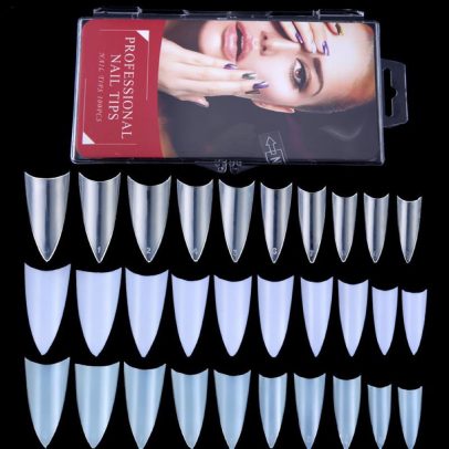 UÑAS STILLETO ( 100 UNI) TRANSPARENTE , HUESO Y BLANCO