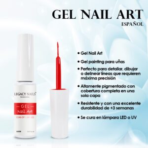 Gel Nail Art-Gel Paint- Paint gel con pincel Legacy Nails - Imagen 2